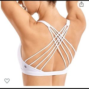 NWT white strappy sports bra
